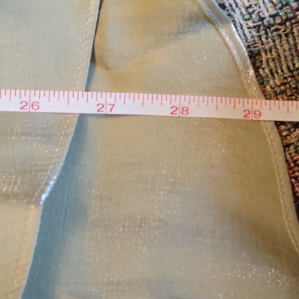 New Cato Women's Size L Top Fairycore Shimmer Green One Button Close 3/4 Sleeve - Picture 6 of 9